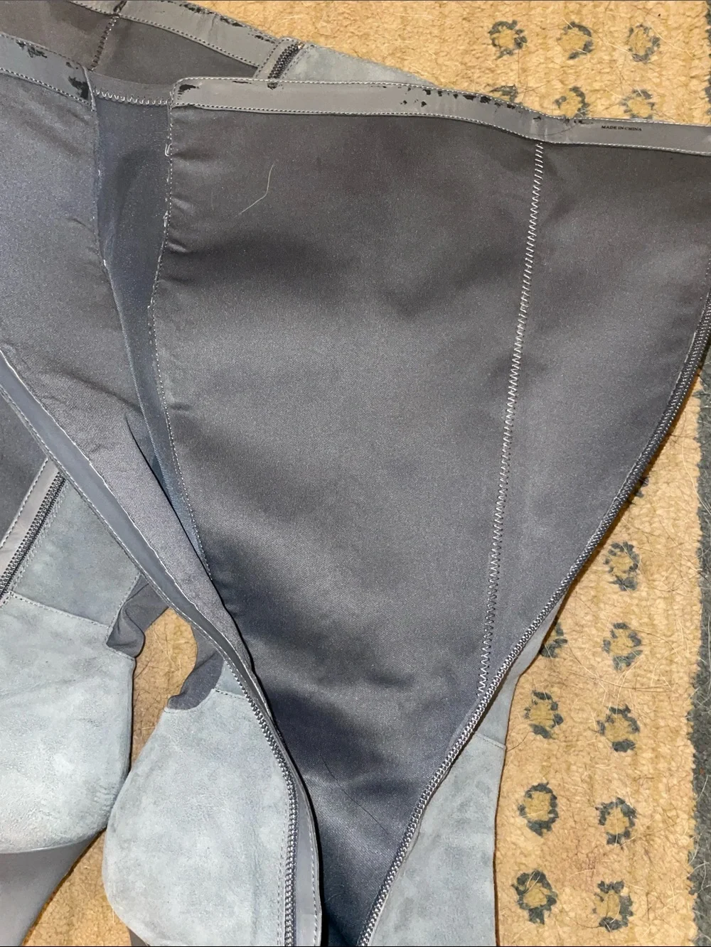 White House Black Market Light Blue Suede Over-the-Knee Stiletto Boots, Size 9M